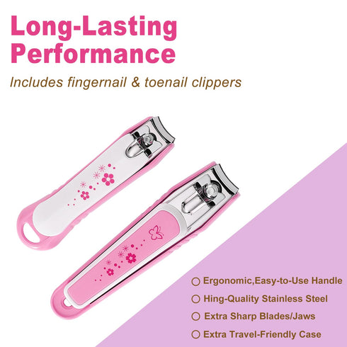 PAFASON Nail Clipper Trimmer Cutter Set - Super Sharp Fingernail & Toenail Clippers with Nail Catcher & File