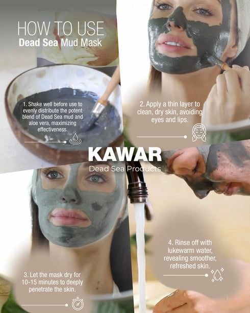 Dead Sea Mud Mask with Aloe Vera for Face & Body, Spa Quality Pore Reducer for Acne & Oily Skin