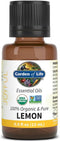 Garden of Life Essential Oil, Lemon, USDA Organic & Pure, Clean, Undiluted for Diffuser, Aromatherapy, 0.5 Fl Oz