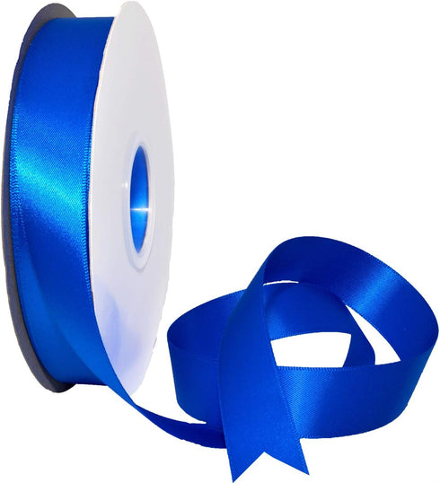Morex 7/8" X 50 YD Double Face Satin Ribbon - Electric Blue for Gift Wrapping, Birthday Cards, Crafts, Wedding Gifts