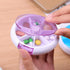 INVODA Weekly Pill Organizer, 7 Day Pill Dispenser with 3 Times Compartments, Push Button Rotate, Purple