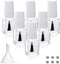 6PCS Empty Nail Polish Bottles with Brush, White Cap, 5ML Clear Glass Refillable Bottles with Mixing Beads & Funnels