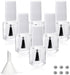 6PCS Empty Nail Polish Bottles with Brush, White Cap, 5ML Clear Glass Refillable Bottles with Mixing Beads & Funnels