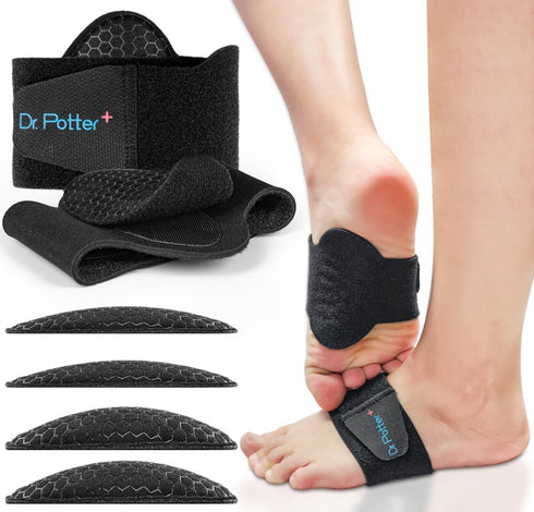 Arch Support Sleeves for Plantar Fasciitis Relief, Adjustable Compression Bands with Removable Pads for Feet Pain