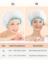 mikimini White Shower Caps for Women - 2 Pack, Large Size, Reusable, Waterproof Washable Hair Caps for Long Hair