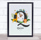 The Card Zoo Jungle Animals Initial Q Baby Birth Details Nursery Christening Gift Print