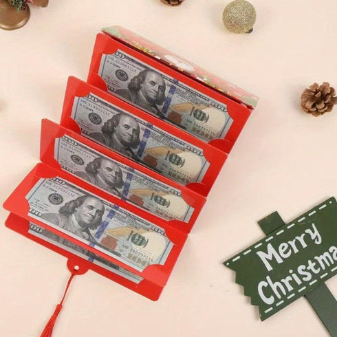 QHUDLV Holder,10 Christmas Surprise Money Holder - Christmas Money or Gift Card Slots Surprise Xmas Gift Card Holde r