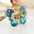Ruihfas Fashion 4Pcs Rare Crystal Rhinestone Butterfly Bangs Clip Bow Hair Claw Gripper for Women