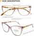 Blue Light Block Reading Glasses Women, Stylish Cateye Computer Readers 1.25, Oversized Designer Anti Glare Eyeglasses,