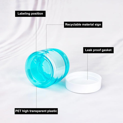 Travel Containers for Toiletries - Plastic Cream Jars TSA Approved, 8 Pack 2oz Refillable Travel Bottles
