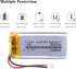 3.7V 500mAh Lipo Battery, 502248 Rechargeable Lithium Polymer Ion Battery with JST Connector