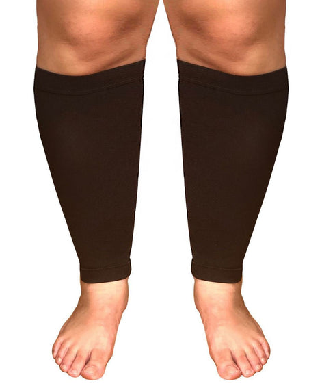 Runee Extra Wide Calf Compression Sleeve - Leg Support for Wide Calves, Relief from Swelling & Varicose Veins (Black)