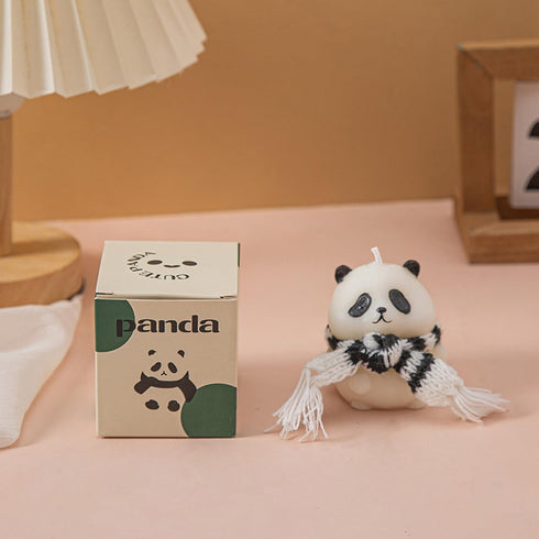 T-shin Candle,110G Panda Shaped Scented Cute Animal Aesthetics Aroma Soy Wax Decorative Candle for Table Photo Prop
