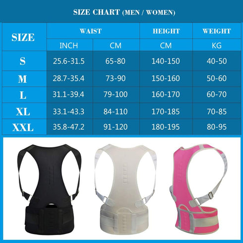 Thoracic Back Brace Posture Corrector - Magnetic Support for Neck, Shoulder, Upper and Lower Back Pain Relief (Black,