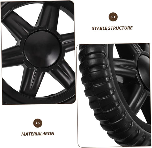 Gatuida 4pcs Push Cart Wheels for Grocery Trolley PU Rolling Cart Wheels Easy Installation for Uneven Surfaces