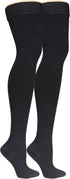 Truform Compression Socks, Men's Dress Socks, Thigh High Over Knee Length, 20-30 mmHg, Black, Large