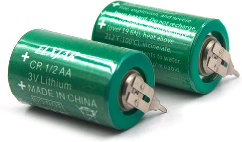 (2-Pack) CR1/2AA-SLF 3V Lithium Battery, Replacement for VARTA CR 1/2 AA Series, with Tabs 2 Pin (10mm +)