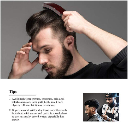 Natural Boar Bristle Hair Brush with Ergonomic Mahogany Handle for Men or Women - Grooming Coarse Hair