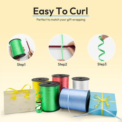 500 Yards Crimped Curling Ribbon - Dark Green 3/16" - Balloon String for Gift Wrapping, Birthday, Wedding, Party