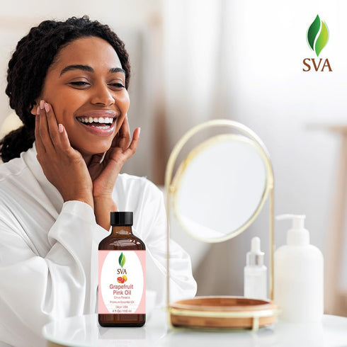 SVA Organics Grapefruit Pink Oil with Dropper - 118 ml (4 fl. oz.) 100% Pure for Skin, Hair, Aromatherapy