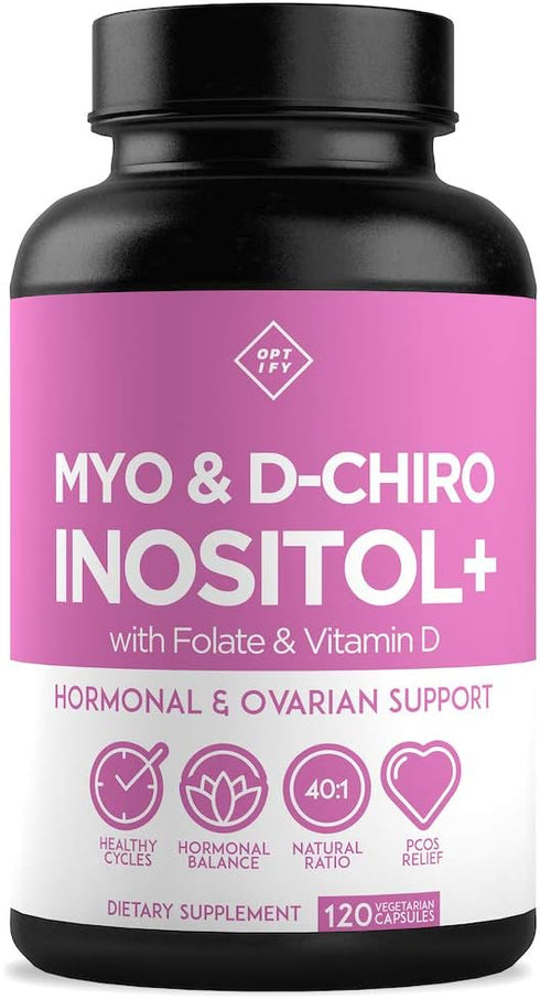 Premium Inositol Supplement - 30 Day Supply - Myo-Inositol and D-Chiro Inositol Plus Folate and Vitamin D for Hormone