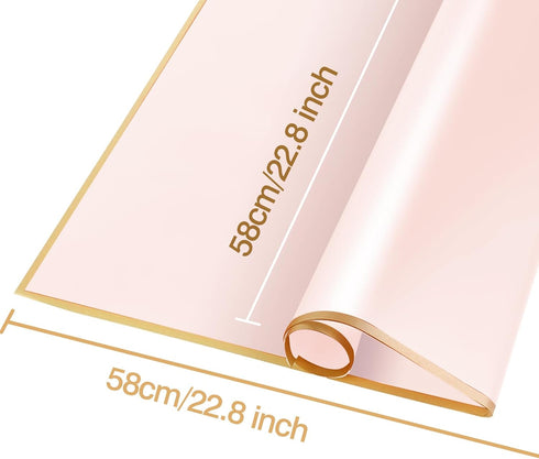 20 Sheets Flower Wrapping Paper - Waterproof Floral Bouquet Wrapping Paper, DIY Craft Packaging, Florist Supplies Packaging Paper for Gift Packaging Wedding Birthday Gift, 22.8x22.8 inch (Pink)