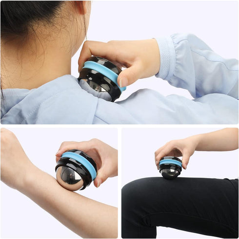 AHIER Cold Massage Roller Ball, Stainless Steel Cold Therapy Relief, Deep Tissue Massage Tool for Back/Neck Pain