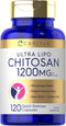 Carlyle Chitosan Supplement 1200mg | 120 Quick Release Capsules | Gluten Free, Non-GMO | Ultra Lipo