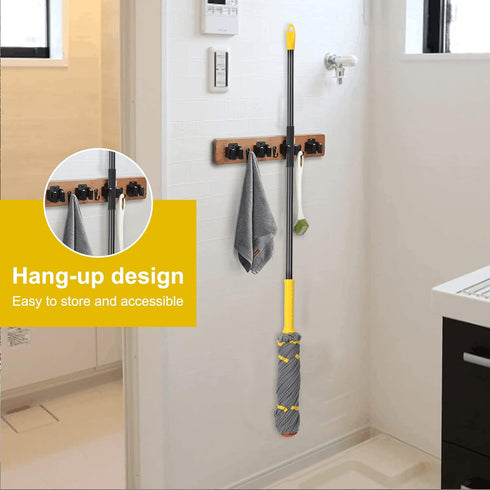 Self Wringing Twist Mop: Wet Mop for Floor Cleaning with 57" Long Handle for Home Office Kitchen (Gray)