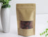 100pcs Kraft Paper Stand Up Pouches, Ziplock Food Storage Bags with Matte Window, Reusable, Heat-Sealable