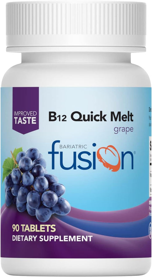 Bariatric Fusion Vitamin B12 Quick Melt, 90 Count | Grape Flavored Tablets for Post Bariatric Surgery Patients