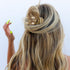 Lay Down Hair Claw, 2-Pack Strong Clip Teeth for Thick & Thin Hair, Clear & Gold Sparkle