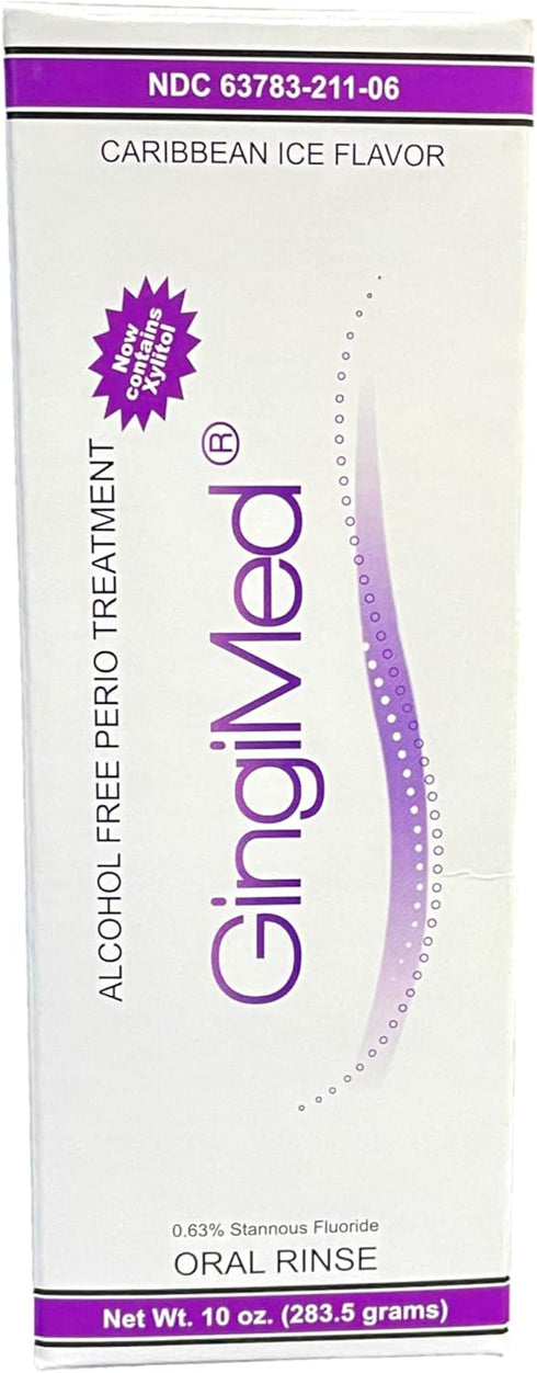 GingiMed .63% Stannous Fluoride Mouthwash with Xylitol, Alcohol-Free Fluoride Mouth Rinse for Periodontal Disease