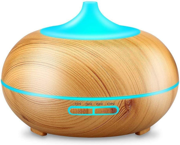 JoySusie Aroma Essential Oil Diffuser, 500ml Wood Grain Ultrasonic Cool Mist Whisper-Quiet Humidifier