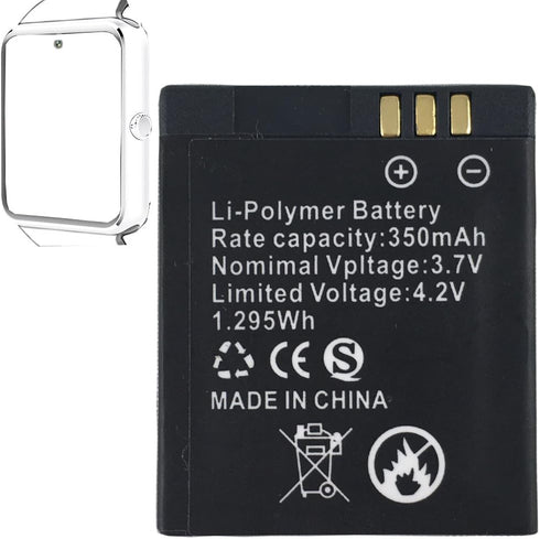 Smart Watch Battery GT08 Rechargeable Lithium Battery, 360MAH High Capacity