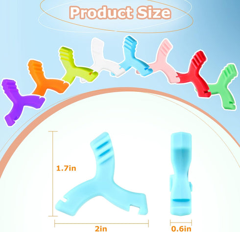 8 Pcs Y Shaped Aligner Colorful Tray Seaters for Invisible or Metal Braces, 8 Colors and Scents