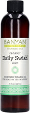 Banyan Botanicals Daily Swish Mint - Organic Ayurvedic Oil Pulling Mouthwash with Coconut Oil, 8oz
