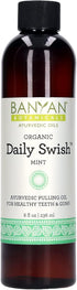 Banyan Botanicals Daily Swish Mint - Organic Ayurvedic Oil Pulling Mouthwash with Coconut Oil, 8oz