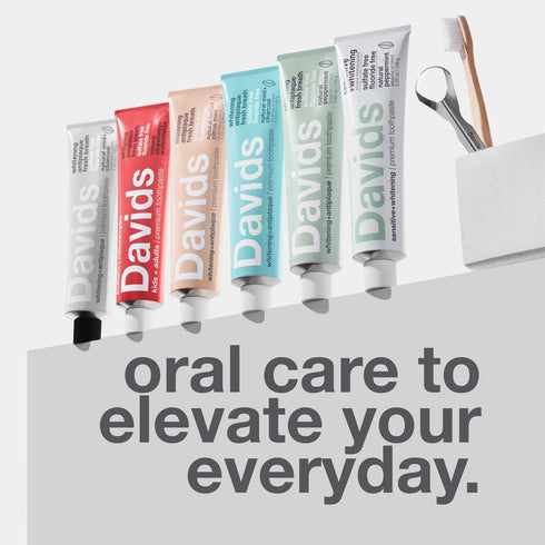Davids Fluoride Free Toothpaste, Teeth Whitening, Antiplaque, Natural Spearmint, 5.25oz, Made in USA