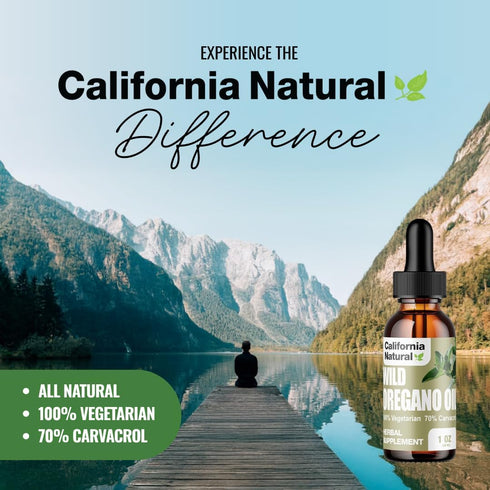 Wild Oregano Oil 1oz Bottle - California Natural - 100% Vegetarian Immune System & Digestive Support