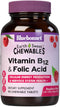 BlueBonnet Nutrition Earth Sweet Vitamin B12 & Folic Acid Chewable Tablets, Raspberry, 90 Count
