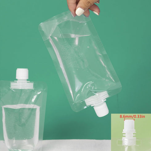 UtySty 30 Pack 1.7OZ 3.5OZ 8OZ Liquor Pouches with Screw on Cap Disposable Drink Pouches Beverage Bags Portion Juice
