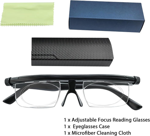 Ouolipraa 0D 400D Flex Focal Adjustable Glasses Dial Vision Reading Glasses Zoom Eyeglasses for Men Women One Power