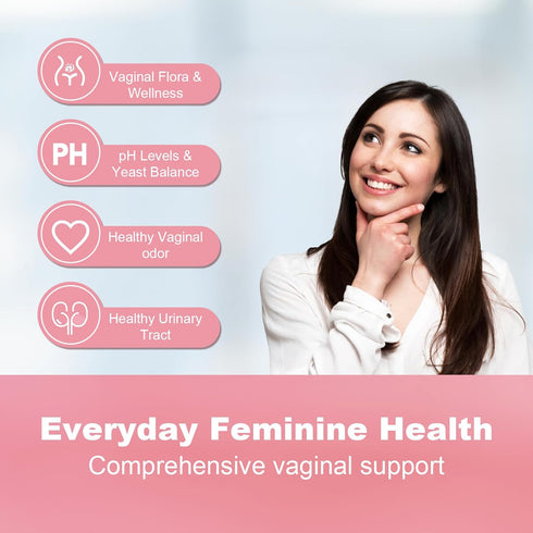 Immune,Digestive,Gut,Promote Flora,60 Capsules[1-Month Vaginal Probiotic for Women's pH Balance Health,with Prebiotics