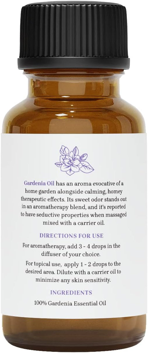 Premium Grade Gardenia Essential Oil 100% Undiluted (1 oz.) for Aromatherapy, Soaps, Lotions, & Candles, Vegan &