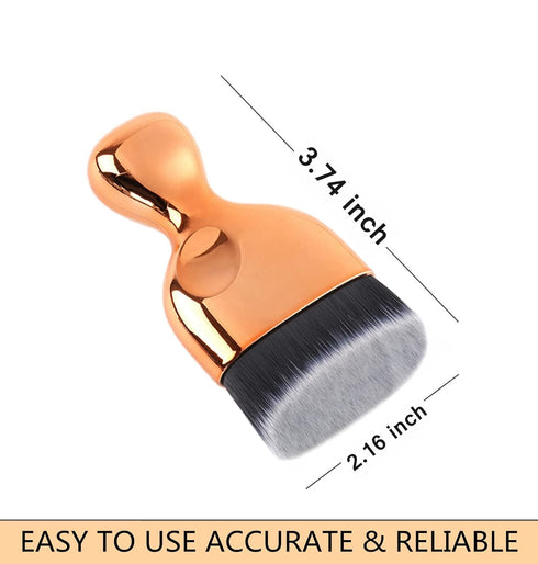 High Density Angled Foundation Kabuki Brush for Liquid Powder Cream Makeup, Buffing Stippling Blending (Gold)