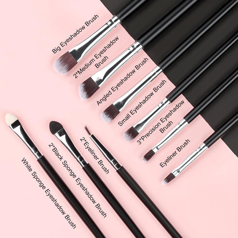 SOLVE Makeup Brush Set, 32 Pieces Professional Brushes Kit, Wooden Handle, Black