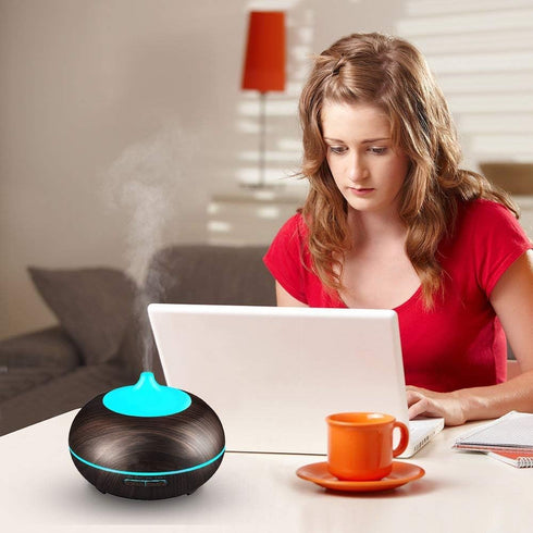 JoySusie 300ml 4 Settings, Aromatherapy Essential Oil Diffuser, Wood Grain Ultrasonic Cool Mist Whisper-Quiet