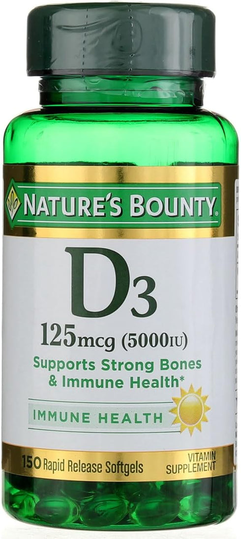 Nature's Bounty D 5000 IU Softgels, 100 Count