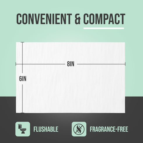 Inspire A Little Discretion, Please, Individually Wrapped Flushable Wipes for Adults, Unscented, Biodegradable, Travel